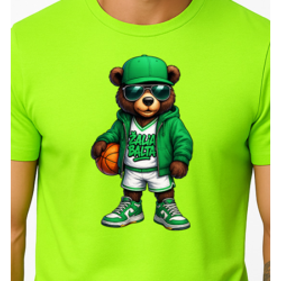 Vīriešu neona zaļš Bear Ball sporta krekls PK4019 - Piezīmes vīriešiem Vīriešu neona zaļš Bear Ball sporta krekls PK4019