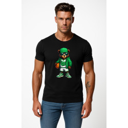 Vīriešu melns lāča krekls ar bumbas džemperi