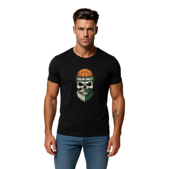 Vīriešu melns krekls Skull and Ball PK4022
