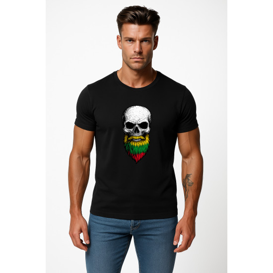 Vīriešu melns krekls Skull and Beard PK4015 - Piezīmes vīriešiem Vīriešu melns krekls Skull and Beard PK4015