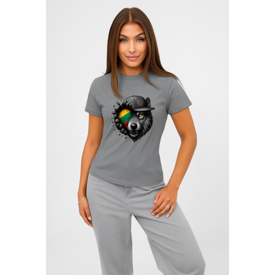 Sieviešu pelēks T-krekls Wolf grey PK4029 - Piezīmes sievietēm Sieviešu pelēks T-krekls Wolf grey PK4029