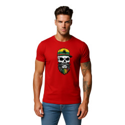 Vīriešu sarkans krekls Galvaskauss ar cepuri