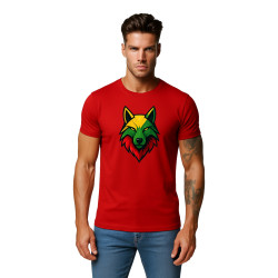 Vīriešu sarkanais T-krekls Wolf