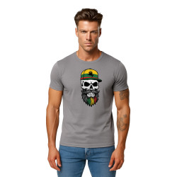 Vīriešu pelēks krekls Galvaskauss ar cepuri