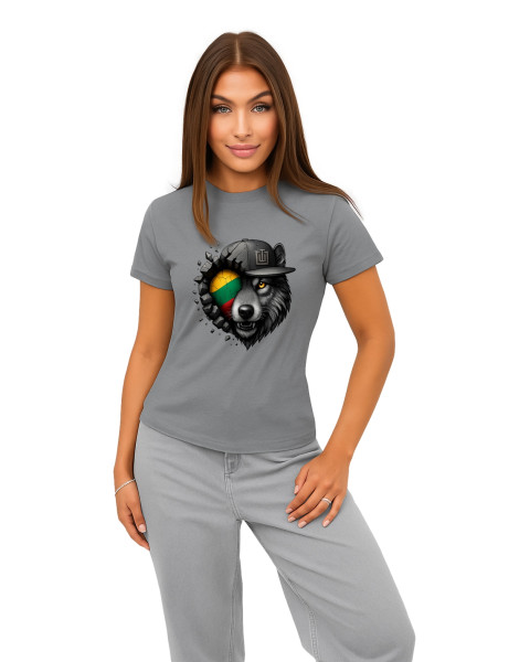 Sieviešu pelēks T-krekls Wolf grey