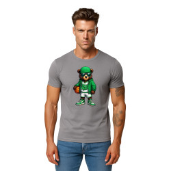 Vīriešu pelēks lāča krekls ar bumbas džemperi