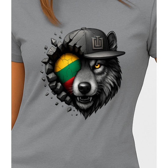 Sieviešu pelēks T-krekls Wolf grey PK4029 - Piezīmes sievietēm Sieviešu pelēks T-krekls Wolf grey PK4029