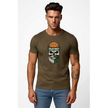 Vīriešu haki T-krekls Skull and Ball