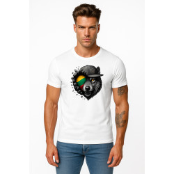 Vīriešu balts T-krekls Wolf grey