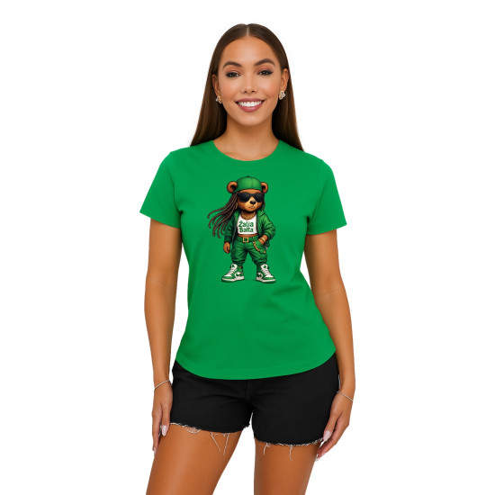 Sieviešu zaļš T-krekls Bear PK4023 - Piezīmes sievietēm Sieviešu zaļš T-krekls Bear PK4023