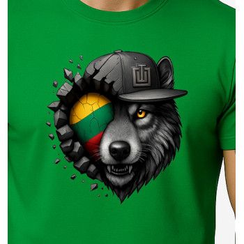 Vīriešu zaļš T-krekls Wolf grey