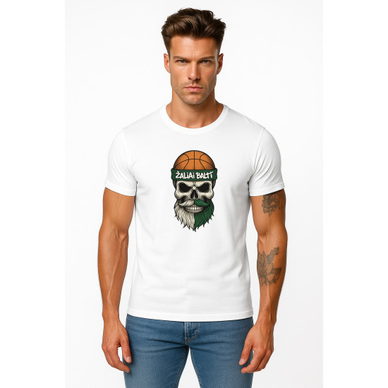 Vīriešu balts krekls Skull and Ball PK4022