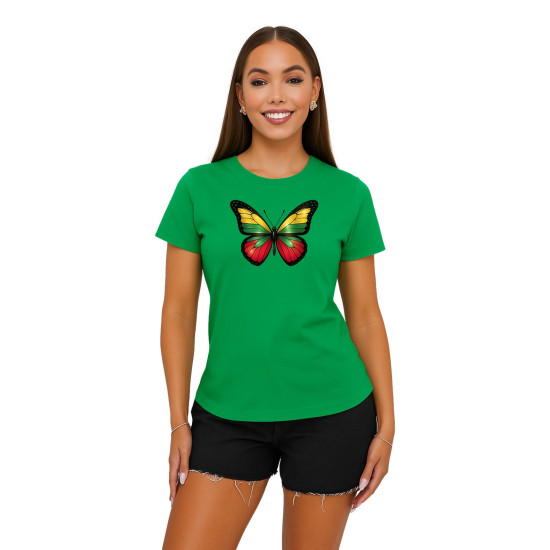 Sieviešu zaļš T-krekls Butterfly PK4025 - Piezīmes sievietēm Sieviešu zaļš T-krekls Butterfly PK4025