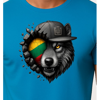 Vīriešu zils T-krekls Wolf grey