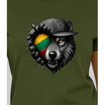 Sieviešu haki T-krekls Wolf grey