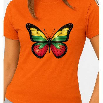 Sieviešu oranžs T-krekls Butterfly