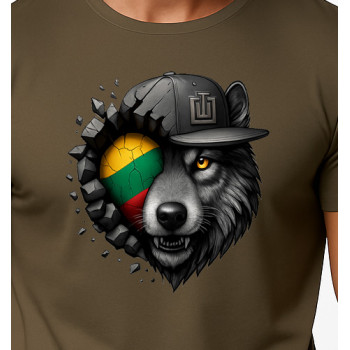 Vīriešu haki T-krekls Wolf pilkas