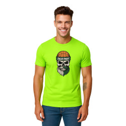 Męska neonowa zielona koszulka Skull and Ball