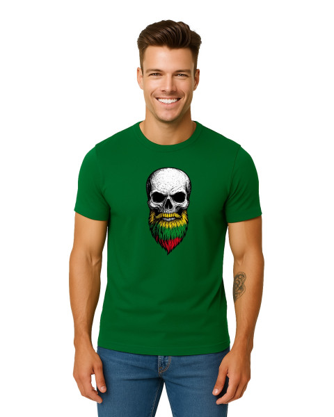 Vīriešu tumši zaļš krekls Skull and Beard
