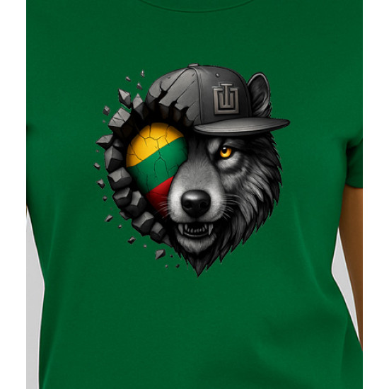 Sieviešu zaļš T-krekls Wolf grey PK4029 - Piezīmes sievietēm Sieviešu zaļš T-krekls Wolf grey PK4029