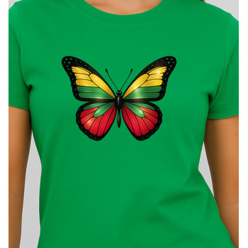 Sieviešu zaļš T-krekls Butterfly