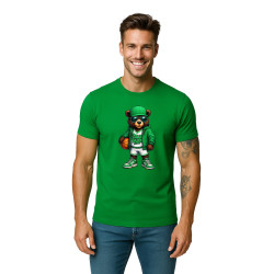 Vīriešu zaļš lāča krekls ar bumbas džemperi