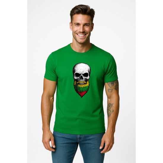 Vīriešu zaļš krekliņš Skull and Beard PK4015 - Piezīmes vīriešiem Vīriešu zaļš krekliņš Skull and Beard PK4015