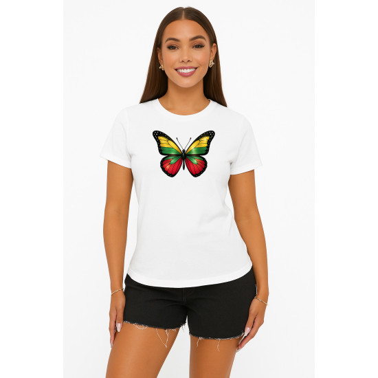 Sieviešu balts T-krekls Butterfly PK4025