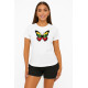 Sieviešu balts T-krekls Butterfly PK4025