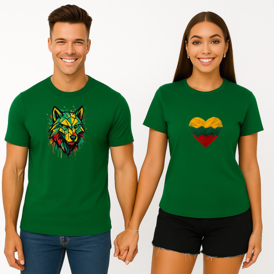Zaļš T-kreklu komplekts Heart Geometric Wolf PK4027 - Piezīmes vīriešiem Zaļš T-kreklu komplekts Heart Geometric Wolf PK4027
