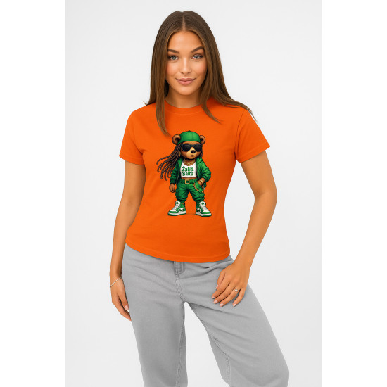 Sieviešu oranžs T-krekls Bear PK4023 - Piezīmes sievietēm Sieviešu oranžs T-krekls Bear PK4023
