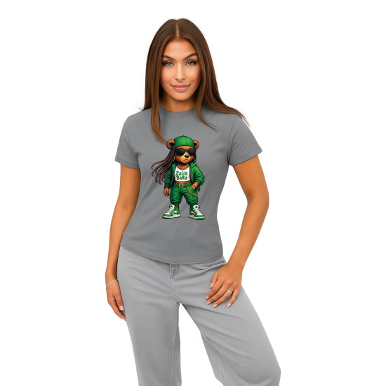 Sieviešu pelēks T-krekls Bear PK4023 - Piezīmes sievietēm Sieviešu pelēks T-krekls Bear PK4023