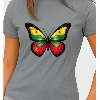Sieviešu pelēks T-krekls Butterfly