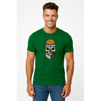 Vīriešu tumši zaļš T-krekls Skull and Ball