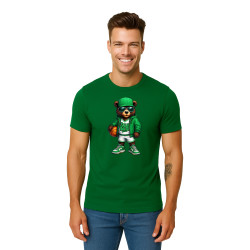 Vīriešu tumši zaļš lāča krekls ar bumbas džemperi