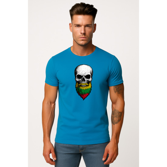 Vīriešu tirkīza krekliņš Skull and Beard PK4015 - Piezīmes vīriešiem Vīriešu tirkīza krekliņš Skull and Beard PK4015