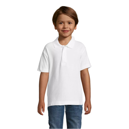 Kids white polo shirt Enjoy KIDS11990 - For children Kids white polo shirt Enjoy T-shirt