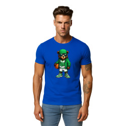 Vīriešu zils lāča krekls ar bumbu džemperi