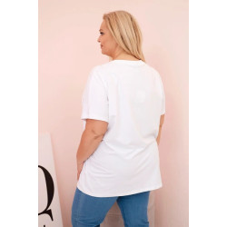 Sieviešu balts T-krekls ar tumši zilu detaļu Day dream Sieviešu balts T-krekls ar tumši zilu detaļu Day dream