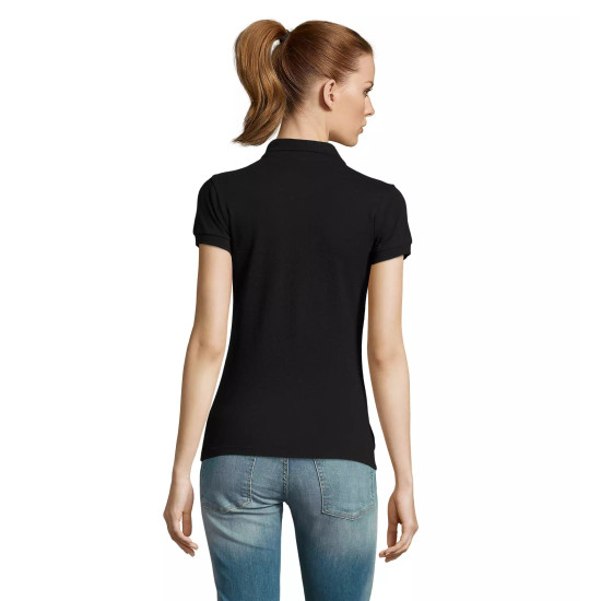 Sieviešu melns polo krekls Passion PK11343 - T-krekls Sieviešu melns polo krekls Passion PK11343