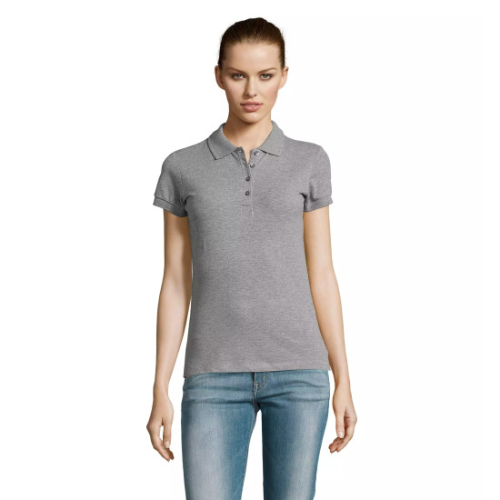 Sieviešu pelēks polo krekls Passion PK11343 - T-krekls Sieviešu pelēks polo krekls Passion PK11343
