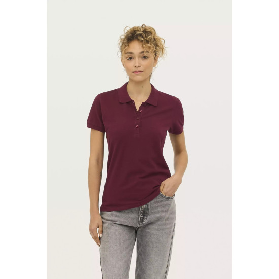 Sieviešu bordo krāsas polo krekliņš Passion PK11343 - T-krekls Sieviešu bordo krāsas polo krekliņš Passion PK11343