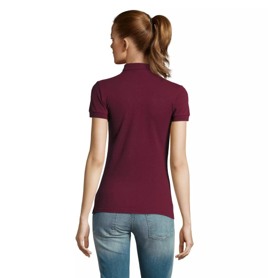 Sieviešu bordo krāsas polo krekliņš Passion PK11343 - T-krekls Sieviešu bordo krāsas polo krekliņš Passion PK11343