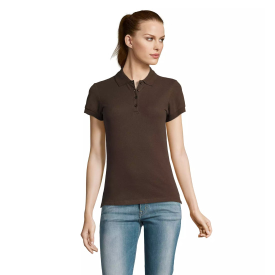 Sieviešu brūns polo krekls Passion PK11343 - T-krekls Sieviešu brūns polo krekls Passion PK11343