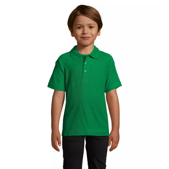 Bērnu zaļš polo krekliņš Izbaudiet KIDS11990 - Bērniem Bērnu zaļš polo krekliņš Izbaudiet T-krekls