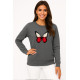 Damski szary sweter Polska motyl PK4032 - Skoczki Damski szary sweter Polska motyl PK4032