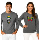 Butterfly-Cowgirl sweatshirt set in grey with a hood PK4014 - Clothing with inscriptions Butterfly-Cowgirl sweatshirt set in grey with a hood PK4014