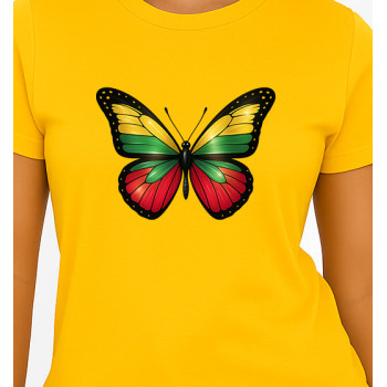 Sieviešu dzeltens T-krekls Butterfly