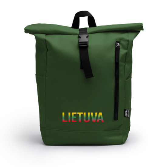 Tumši zaļa mugursoma Tricolour Lietuva PK4047 - Aksesuāri vīriešiem Tumši zaļa mugursoma Tricolour Lietuva PK4047