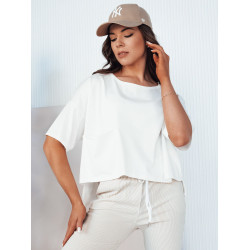 Sieviešu lielizmēra balts T-krekls Eling Sieviešu lielizmēra balts T-krekls Eling